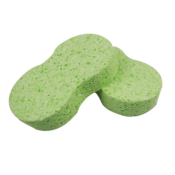 100% cellulose green thick Exfoliating bath sponge